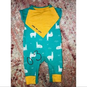 Cat & Jack Llama Romper with matching bib